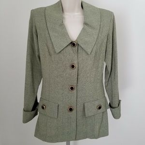 Tweed Menu Long Dress Jacket Blazer Size 5/6